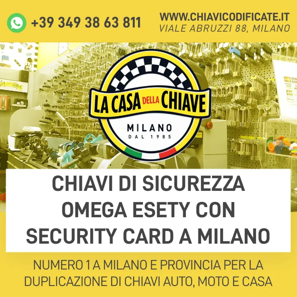 Chiavi di sicurezza Omega ESETY con Security Card a Milano
