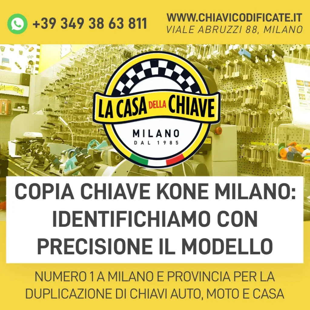 Copia chiave KONE Milano: identifichiamo con precisione il modello