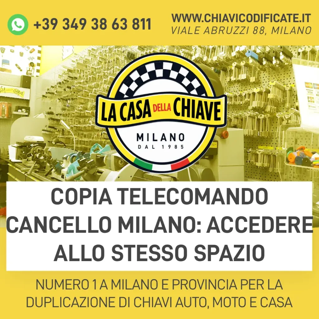 Copia telecomando cancello Milano: accedere allo stesso spazio