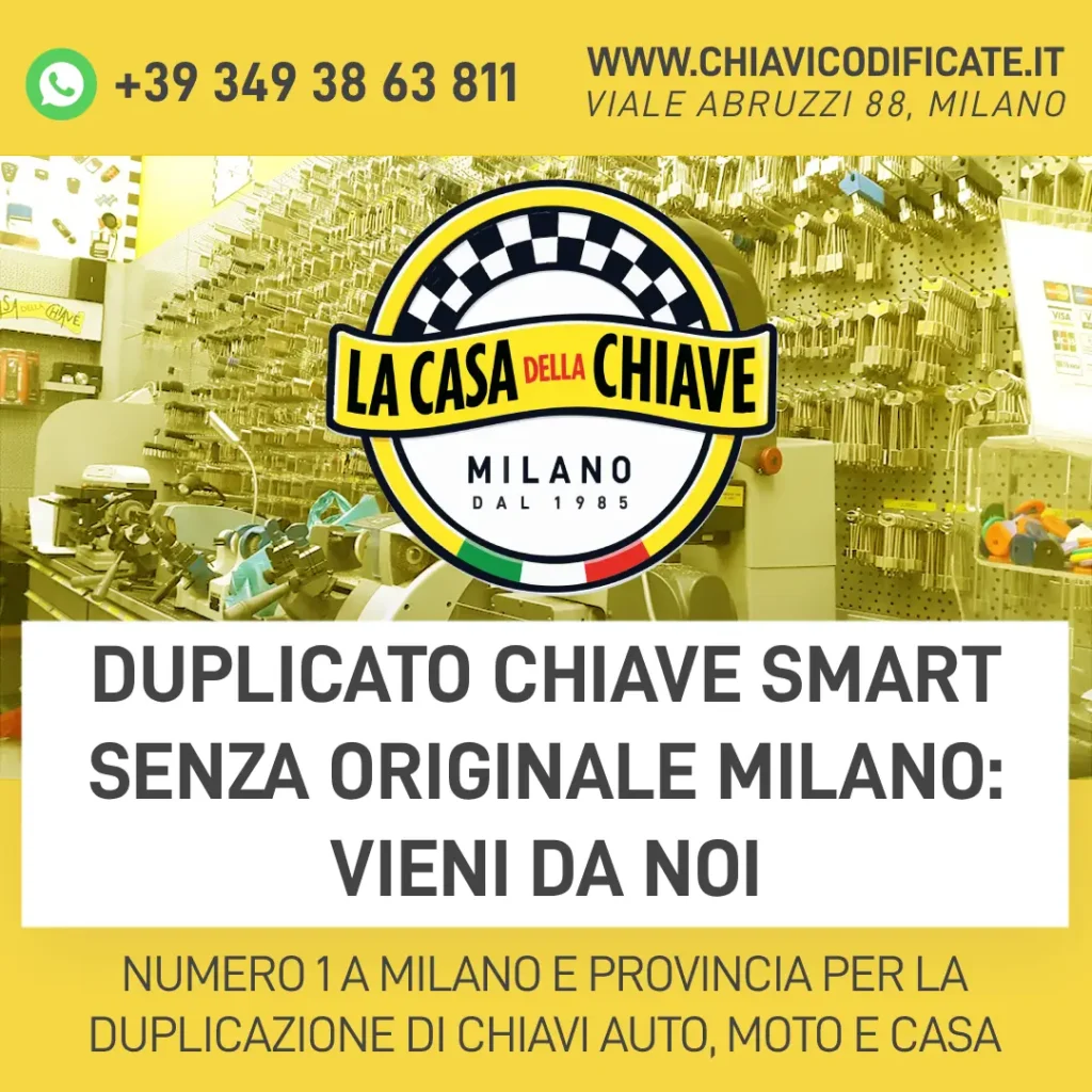 Duplicato chiave Smart senza originale Milano: vieni da noi