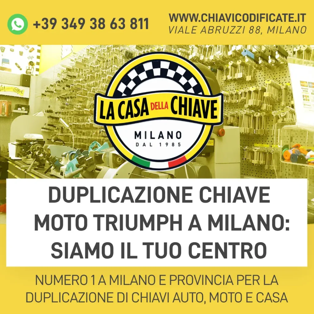 Duplicazione Chiave Moto Triumph a Milano: Siamo il tuo Centro