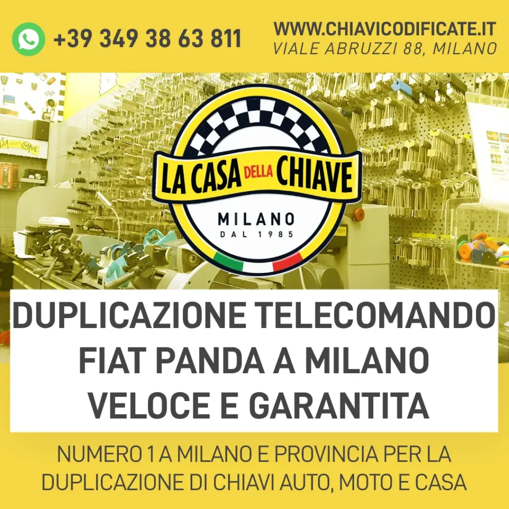 Duplicazione Telecomando Fiat Panda a Milano Veloce e Garantita
