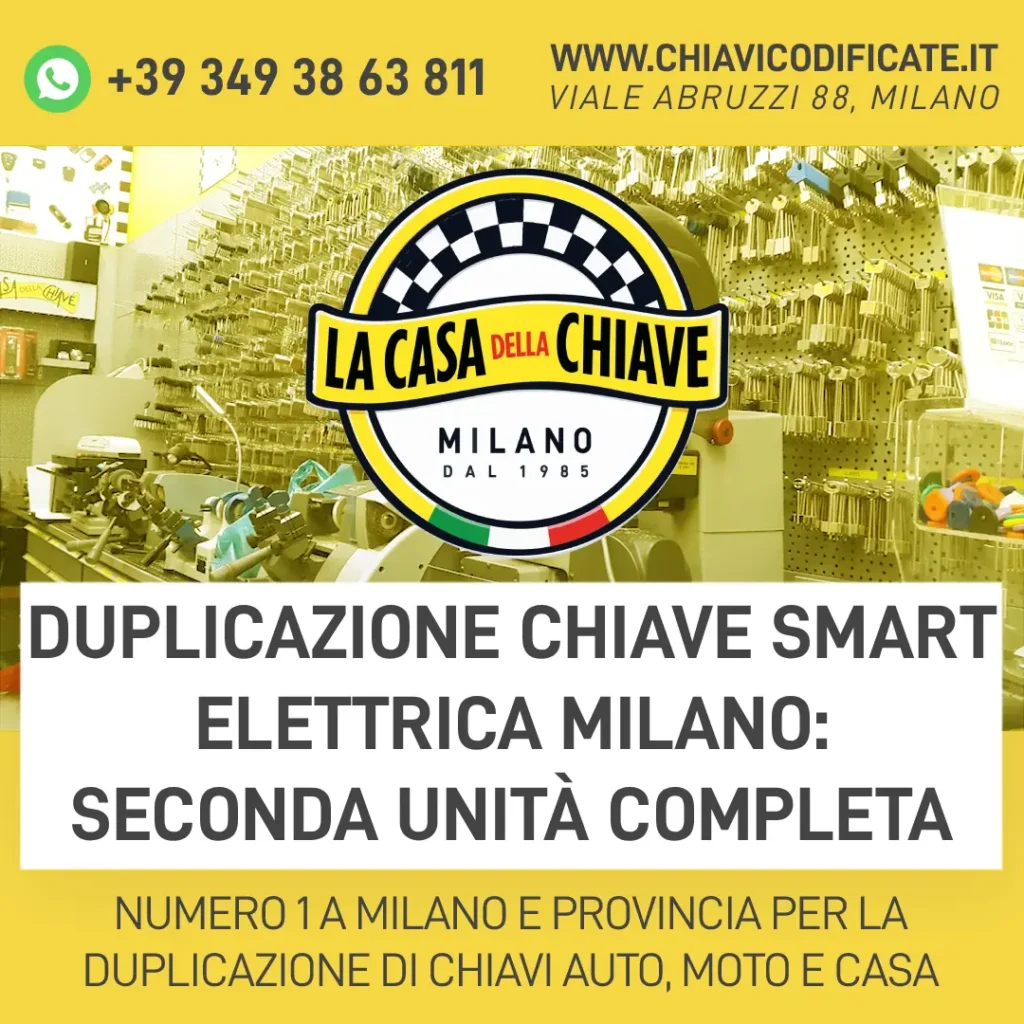 Duplicazione chiave Smart elettrica Milano: seconda unità completa
