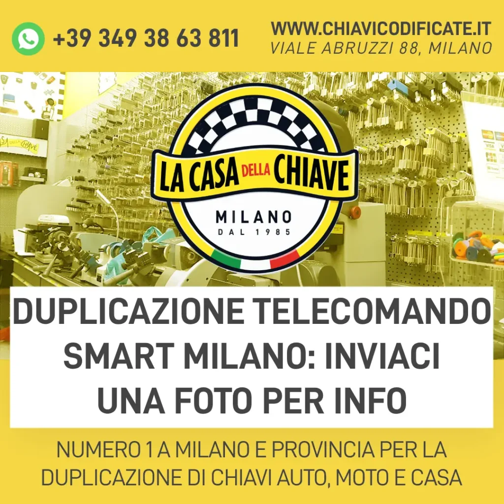 Duplicazione telecomando Smart Milano: inviaci una foto per info