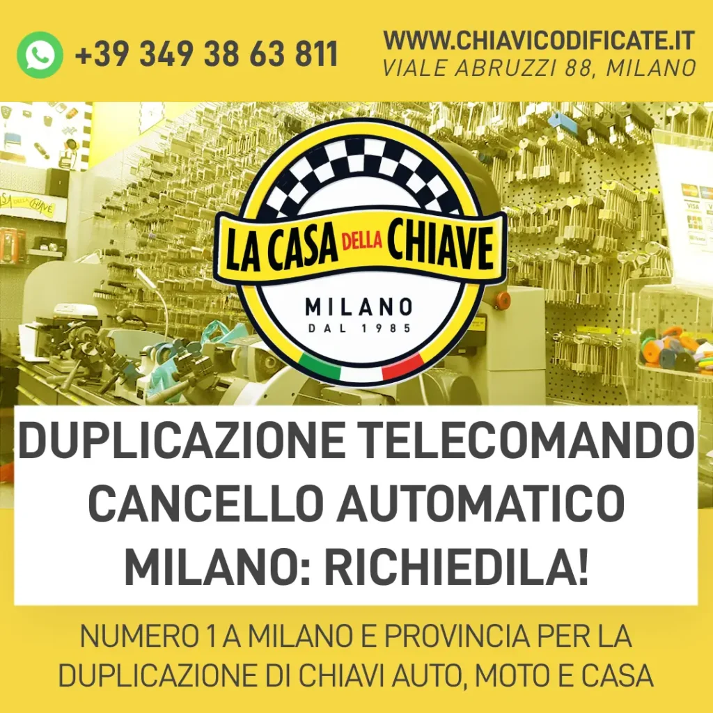 Duplicazione telecomando cancello automatico Milano: richiedila!