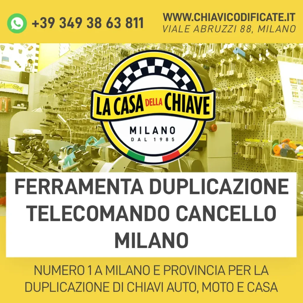 Ferramenta duplicazione telecomando cancello Milano