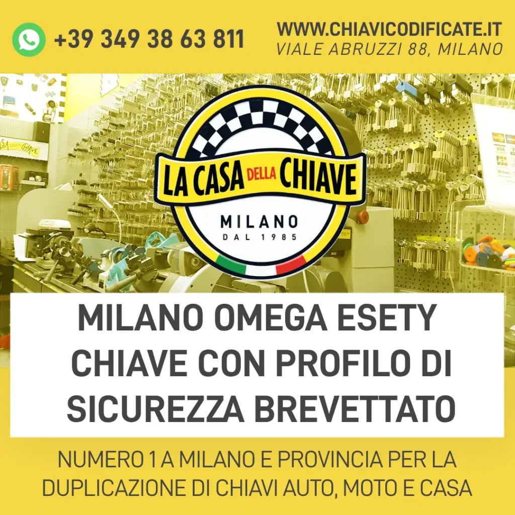 Milano Omega ESETY Chiave con Profilo di Sicurezza Brevettato