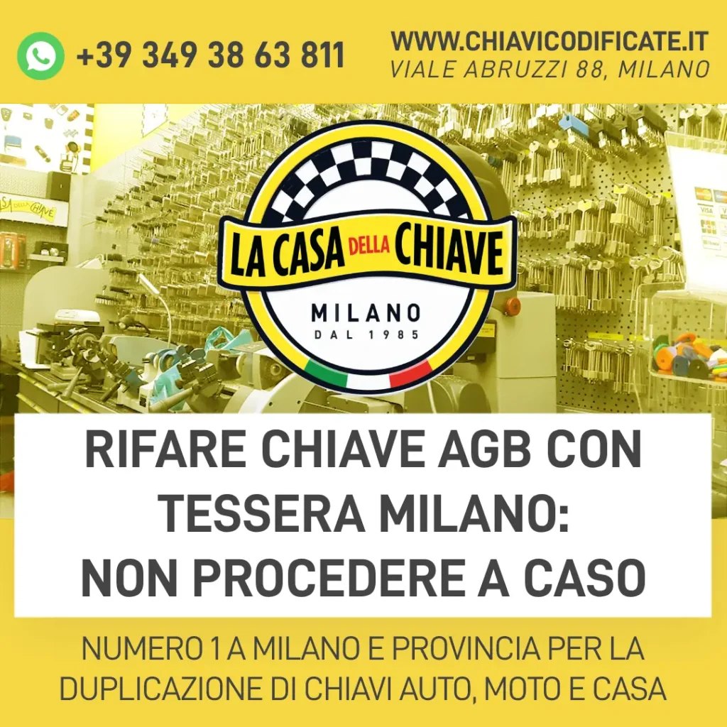 Rifare chiave AGB con tessera Milano: non procedere a caso