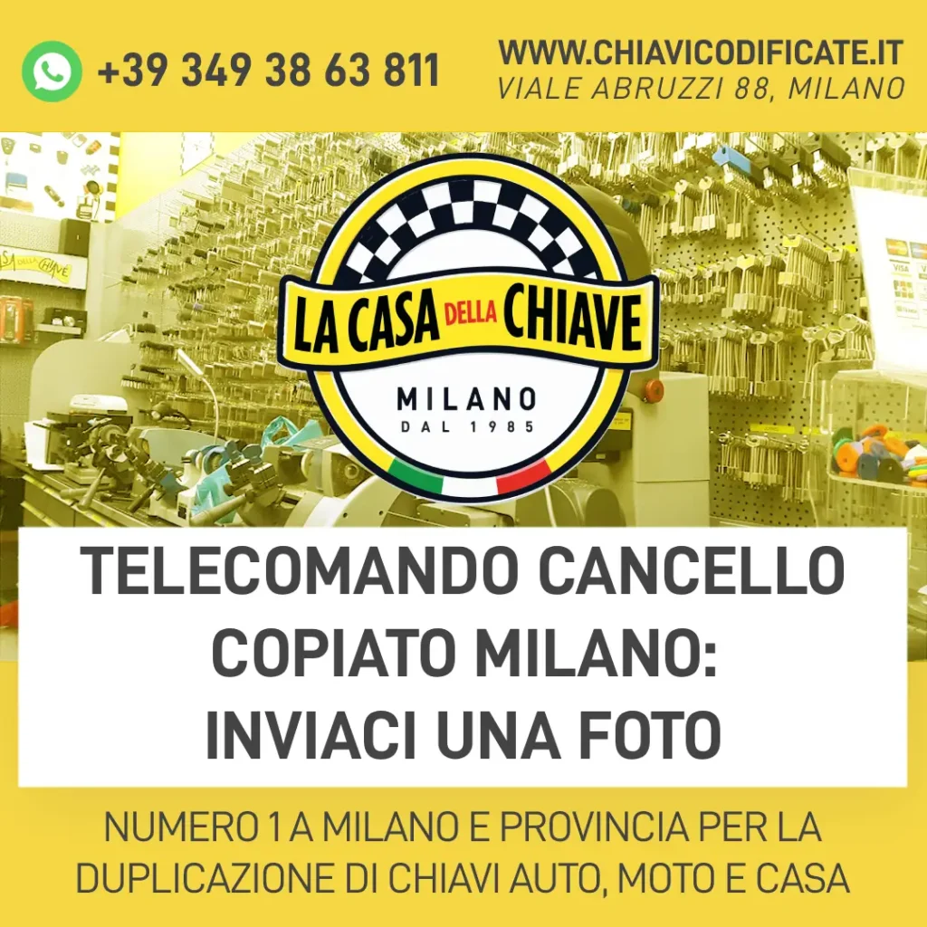 Telecomando cancello copiato Milano: inviaci una foto