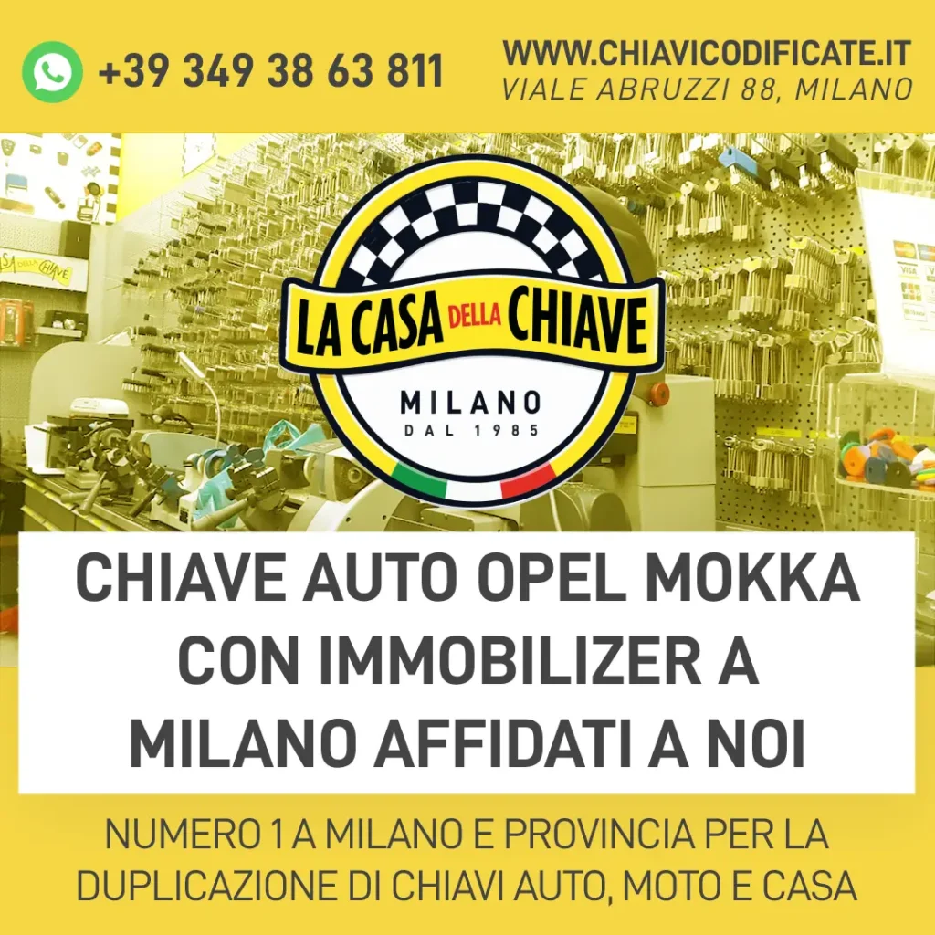 Chiave Auto Opel Mokka con Immobilizer a Milano Affidati a Noi