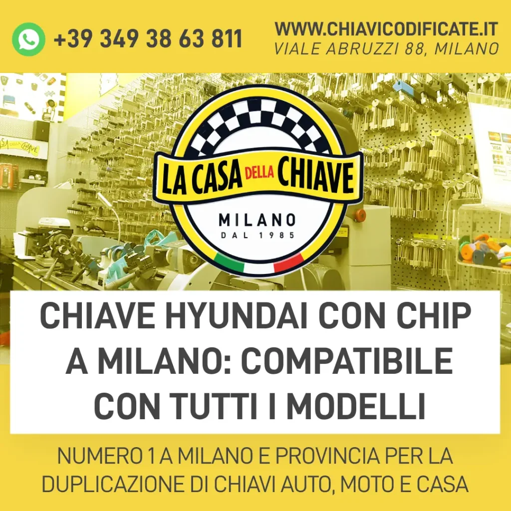 Chiave Hyundai con Chip a Milano: Compatibile con Tutti i Modelli