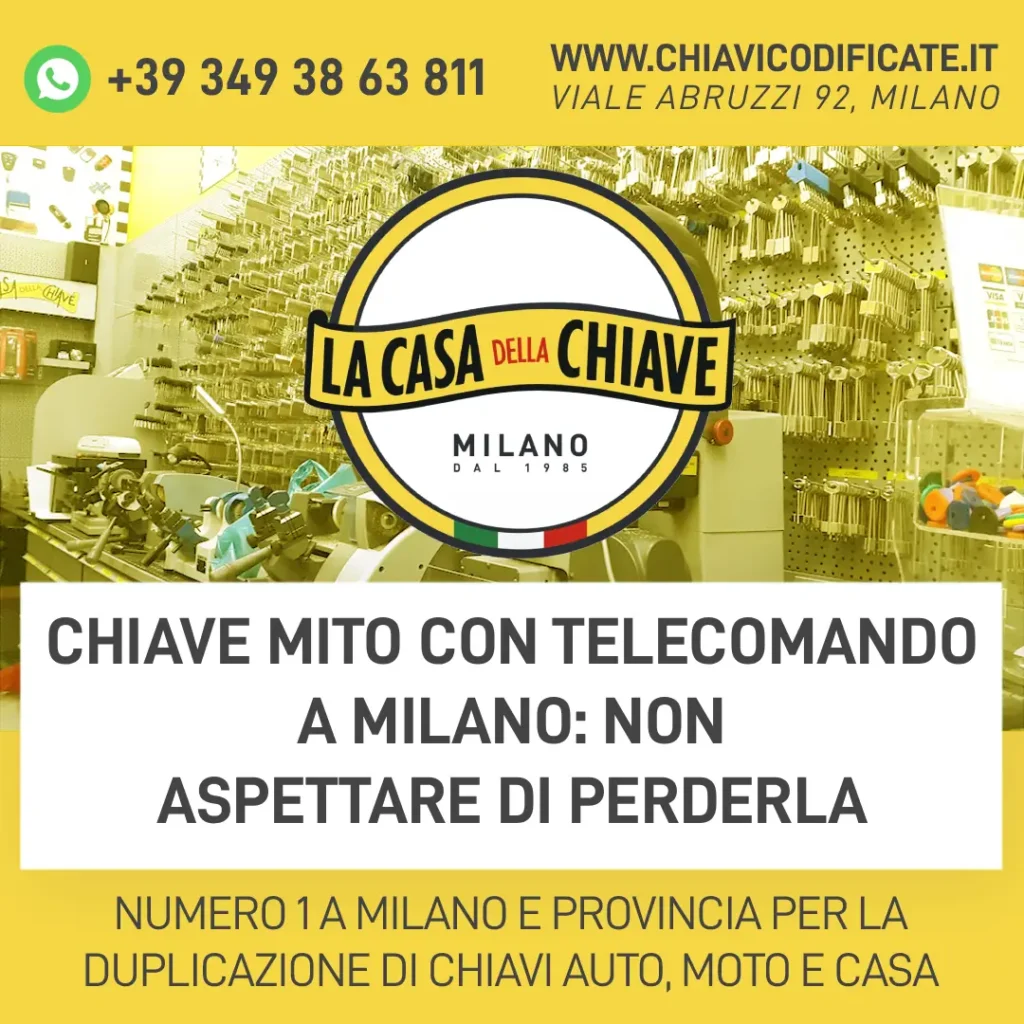 Chiave MiTo con Telecomando a Milano: Non Aspettare di Perderla