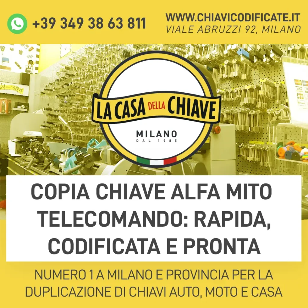 Copia Chiave Alfa MiTo Telecomando: Rapida, Codificata e Pronta