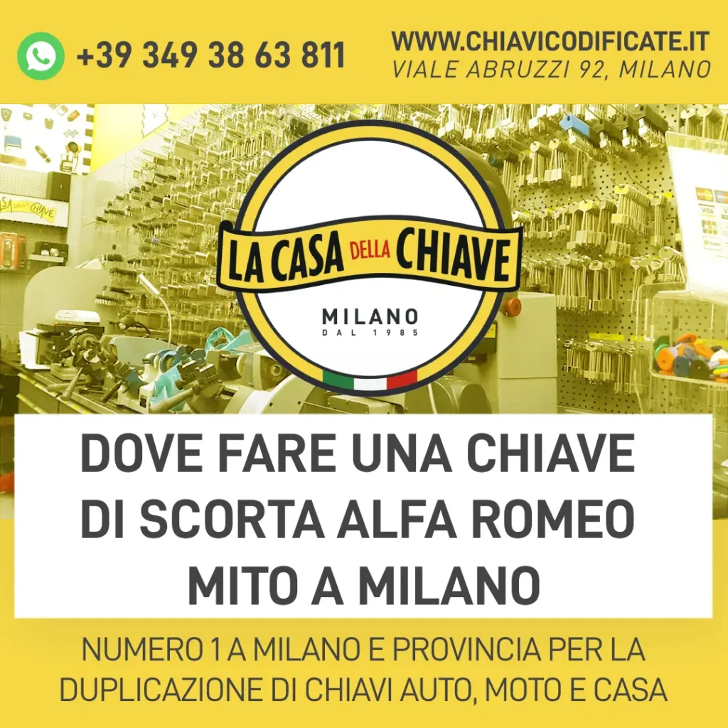 Dove Fare una Chiave di Scorta Alfa Romeo MiTo a Milano