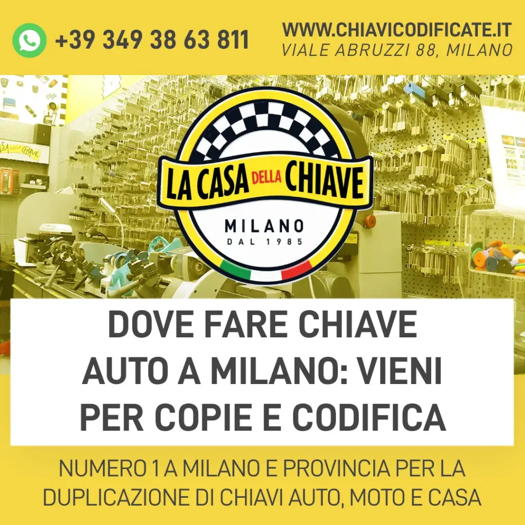 Dove fare chiave auto a Milano: vieni per copie e codifica