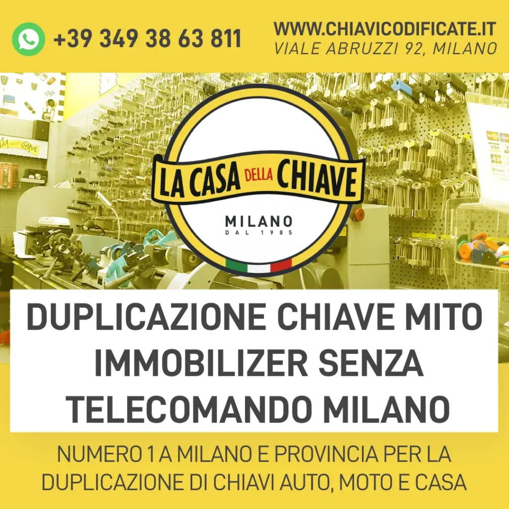 Duplicazione Chiave MiTo Immobilizer Senza Telecomando Milano