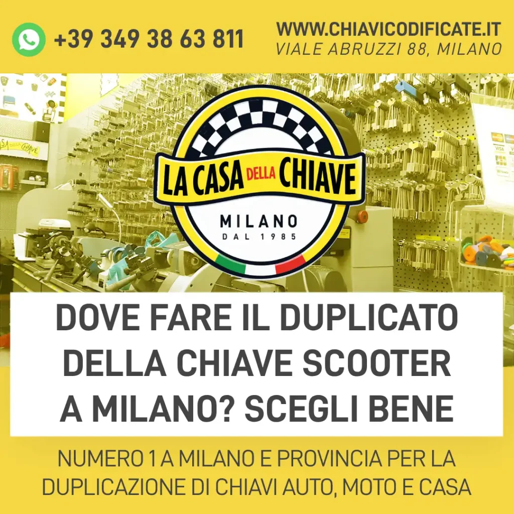 Dove fare il duplicato della chiave scooter a Milano? Scegli bene